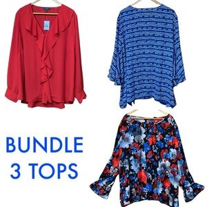 BUNDLE 3 TOPS The Limited Plus Size Blouses Lot of 3 NWT
